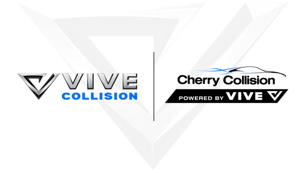 VIVE Collision logo and Cherry Collision logo